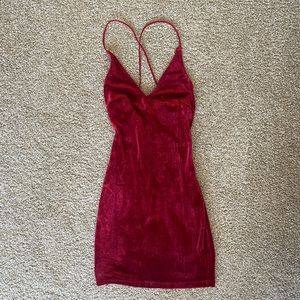 White Fox velvet dress